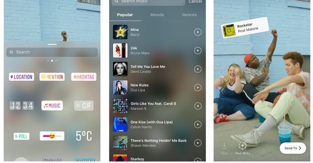 Instagram Stories музыка